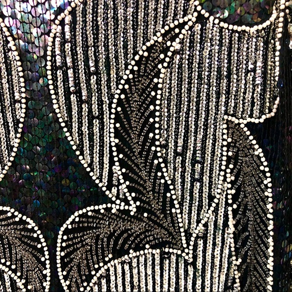 Vintage silk sequined and beaded sheath - Picture 8 of 8